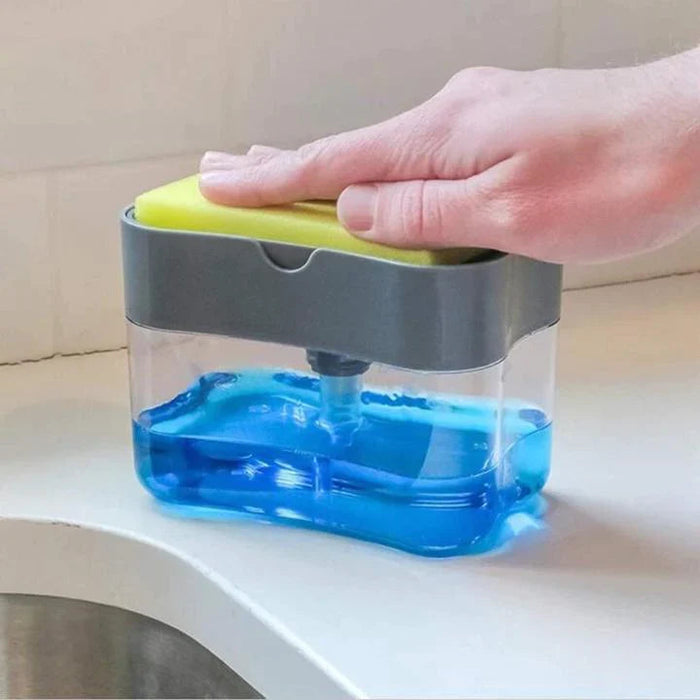 UPGRADED LIQUID SOAP DISPENSER & SPONGE HOLDER (WITH FREE SPONGE)