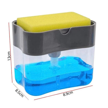 UPGRADED LIQUID SOAP DISPENSER & SPONGE HOLDER (WITH FREE SPONGE)