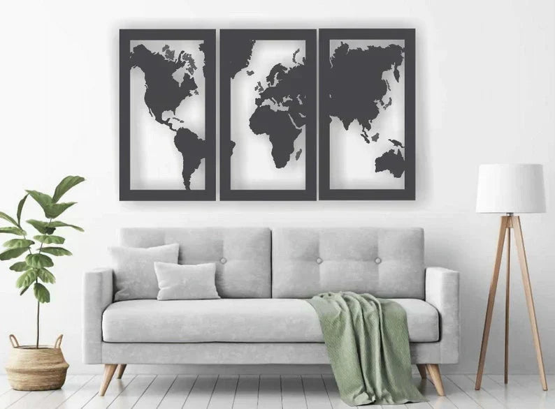 3 WORLD FRAMES WALL HANGING